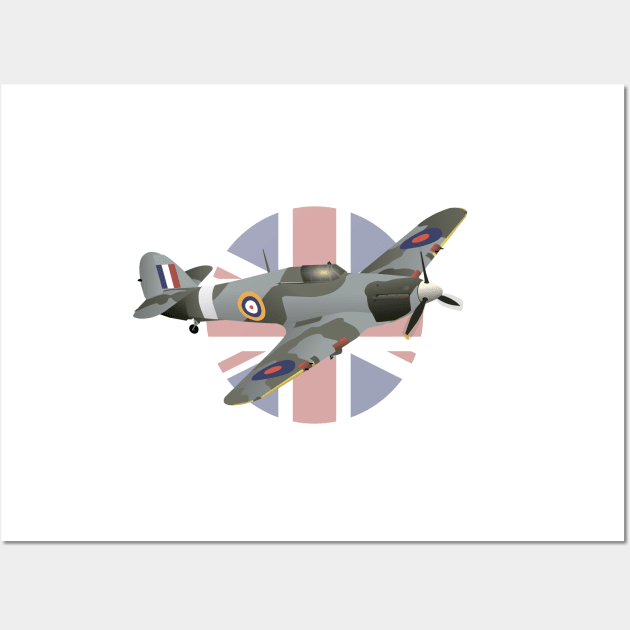British Hawker Hurricane Fighter Aircraft Wall Art by NorseTech
